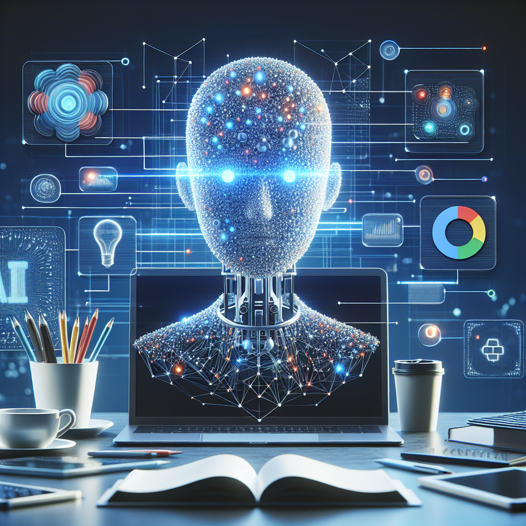 Immagine professionale e moderna per un articolo blog dal titolo: "AI Overview di Google: cos’è e come far comparire il tuo sito". Contesto: Scopri come funziona l'AI Overview di Google, perché è cruciale per la visibilità organica e quali tecniche SEO concrete adottare per aumentare le probabilità che il tuo sito venga selezionato come fonte autorevole.. Stile pulito, adatto a un sito web di strategia digitale e AI.